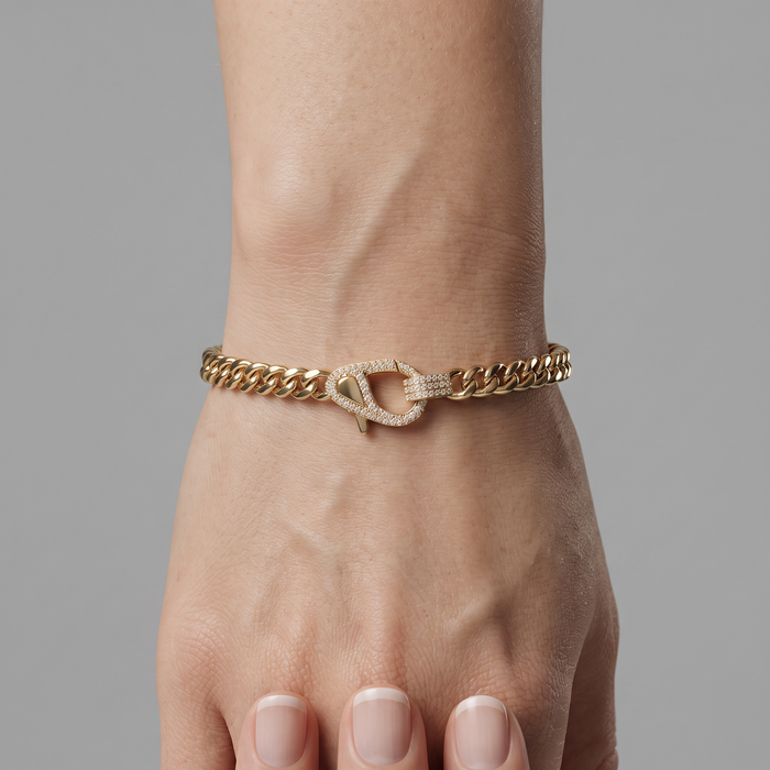 Baroque Diamond Link Bracelet in 14K Yellow Gold