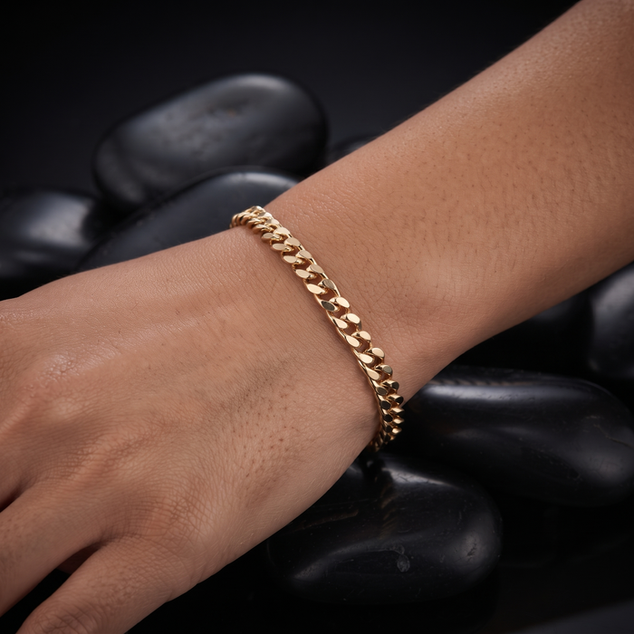 Baroque Diamond Link Bracelet in 14K Yellow Gold