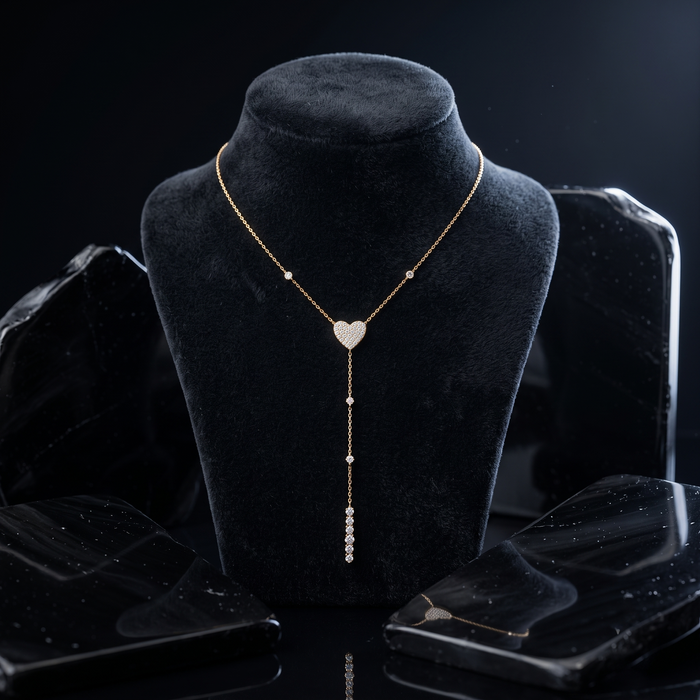 Diamond Serenity Lariat Necklace in 14K Yellow Gold