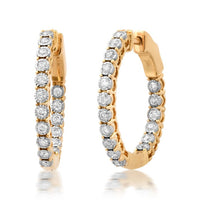 Heritage Hoops Diamond Earrings in 14K Yellow Gold