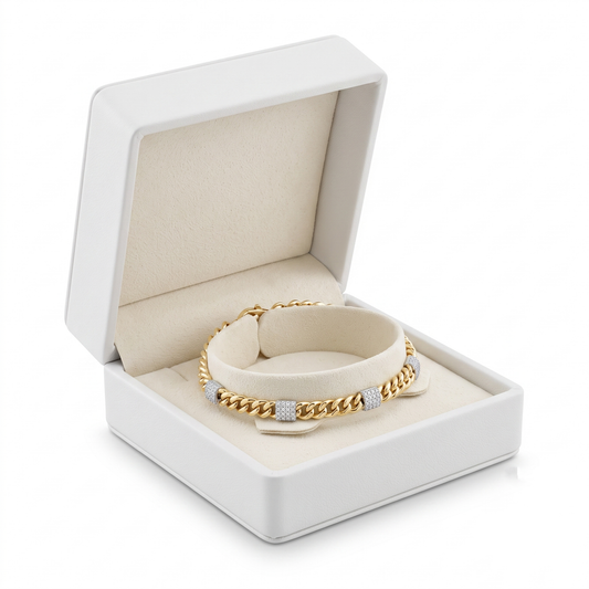 Stream Diamond Chain Link Bracelet in 14K Yellow Gold
