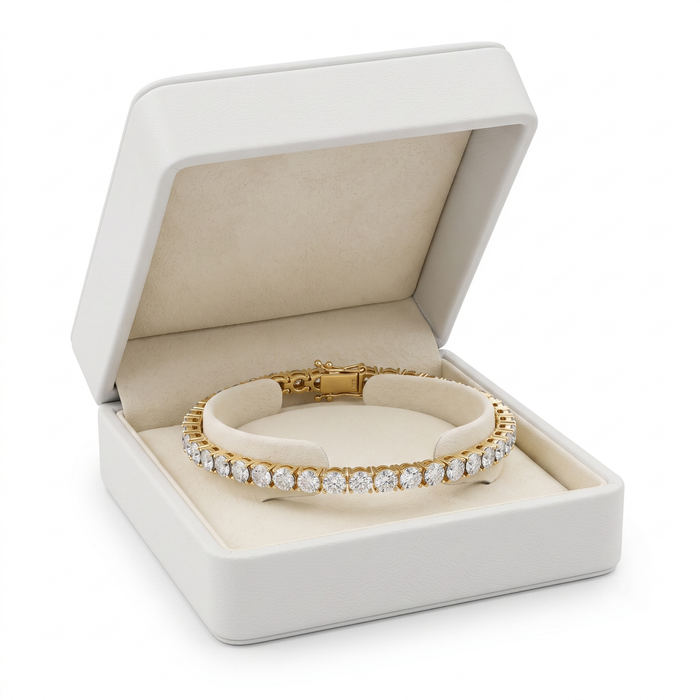 Prong Set Round Diamond Tennis Bracelet in 14K Yellow Gold