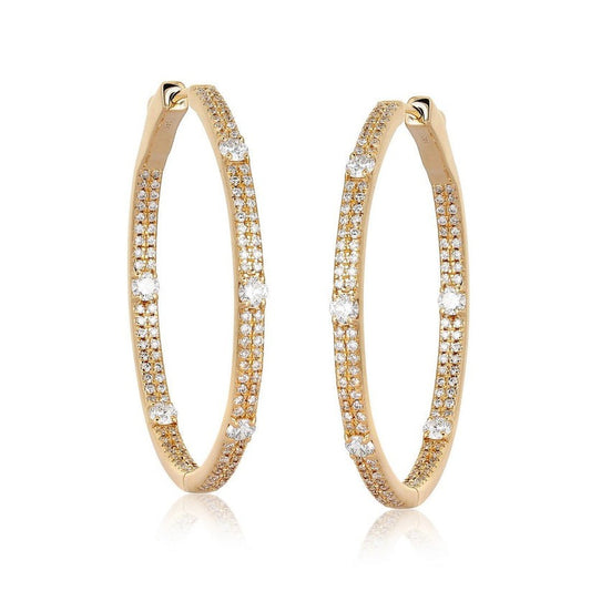 Halo Diamond Huggie Earrings in 14K Yellow Gold