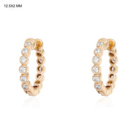 Round Diamond Aura Huggie Earrings in 14K Yellow Gold