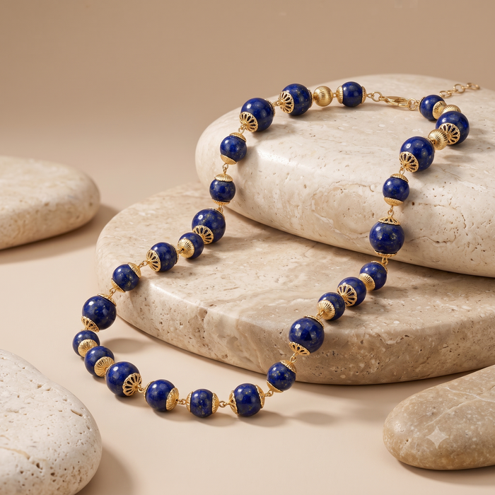 Malachite Diamond Necklace in 14K Yellow Gold