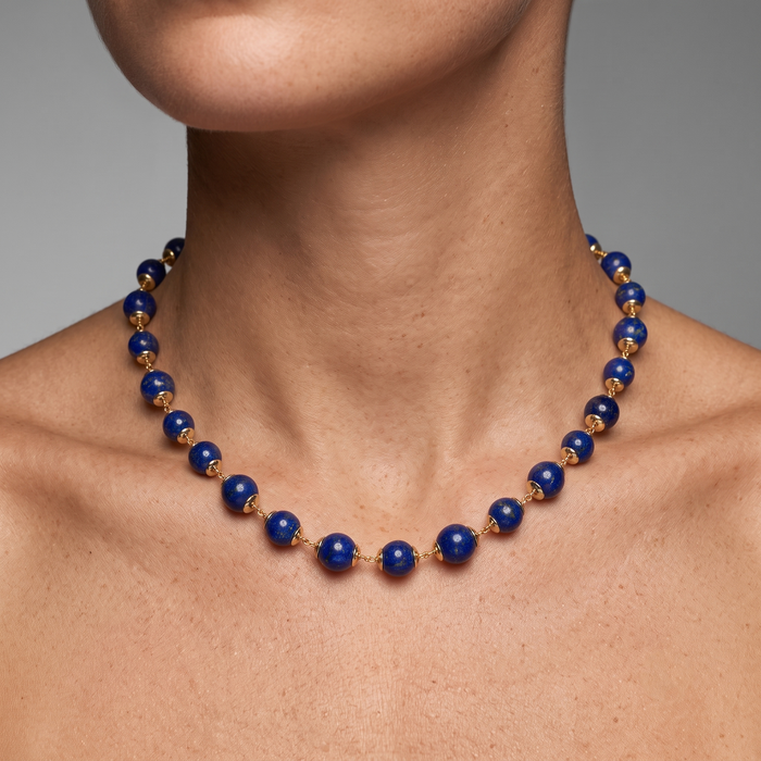 Malachite Diamond Necklace in 14K Yellow Gold