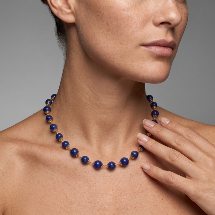 Malachite Diamond Necklace in 14K Yellow Gold