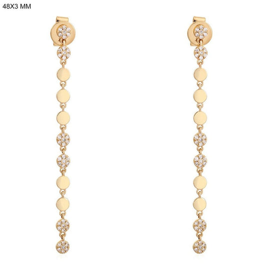 Disc Danglers Diamond Drop Earrings in 14K Gold