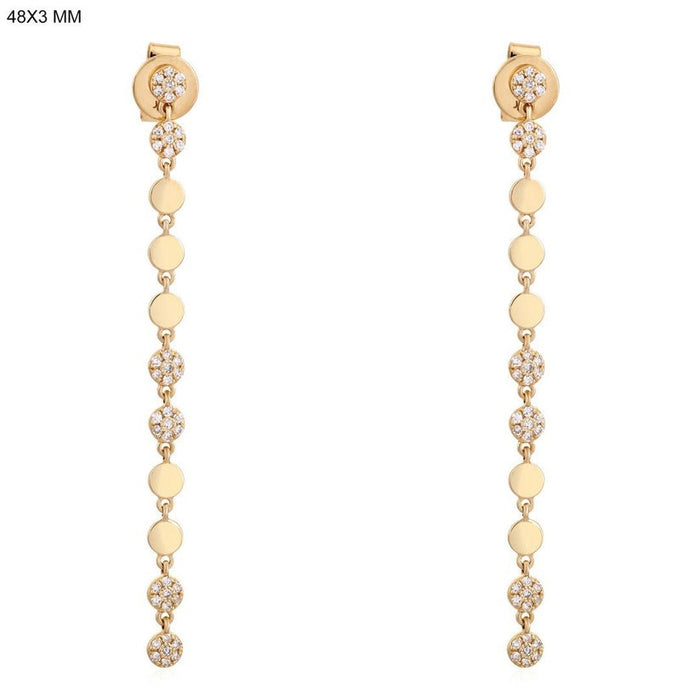 Disc Danglers Diamond Drop Earrings in 14K Gold