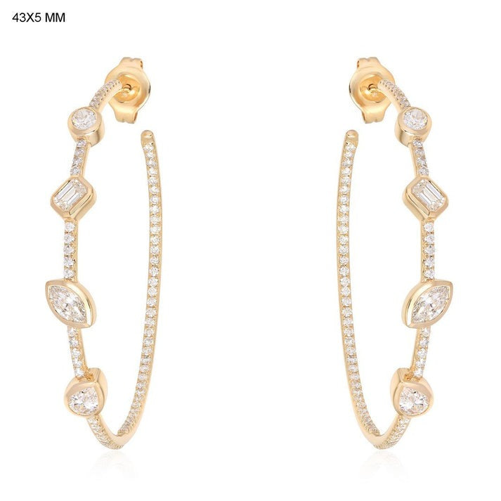 Spring Bloom Hoops Diamond Earrings in 14K Yellow Gold