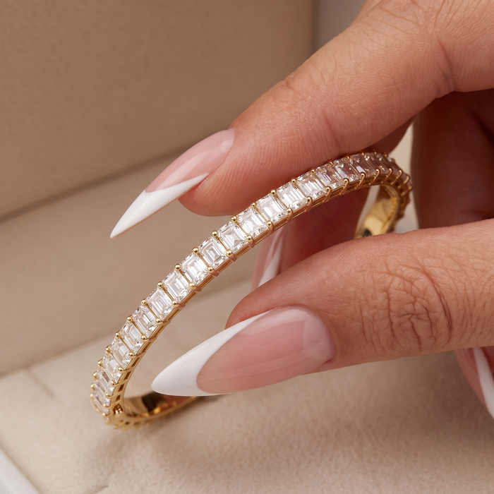 Bare Radiance Diamond Bangle Bracelet in 14K Yellow Gold