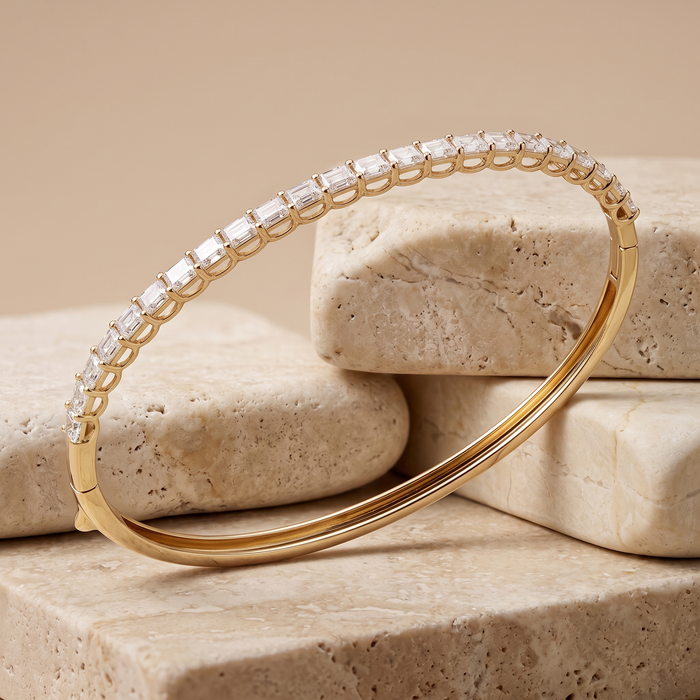 Bare Radiance Diamond Bangle Bracelet in 14K Yellow Gold