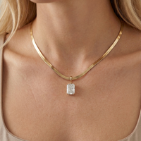 Radiant Signature Herringbone 14K Yellow Gold Necklace