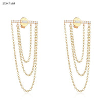 Opulent Cascade Diamond Drop Earrings in 14K Yellow Gold