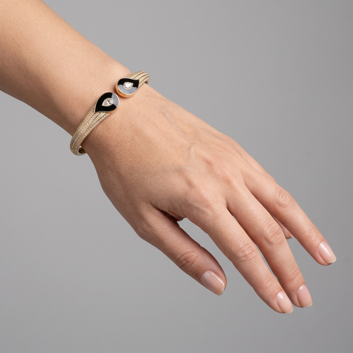 Heritage Shine Diamond Bangle Bracelet in 14K Yellow Gold