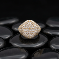 Celeste Aura 14K Gold Diamond Pave Dome Ring