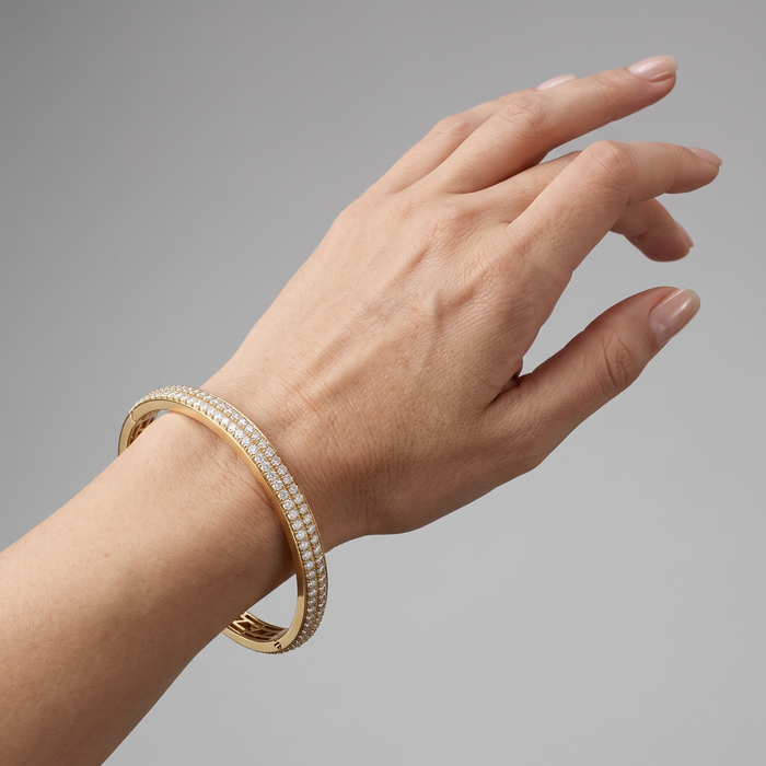 Golden Radiance 14K Diamond Tennis Bracelet