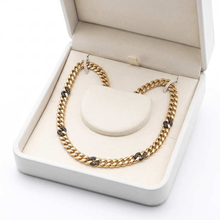 Diamond Allure Link Necklace in 14K Yellow Gold