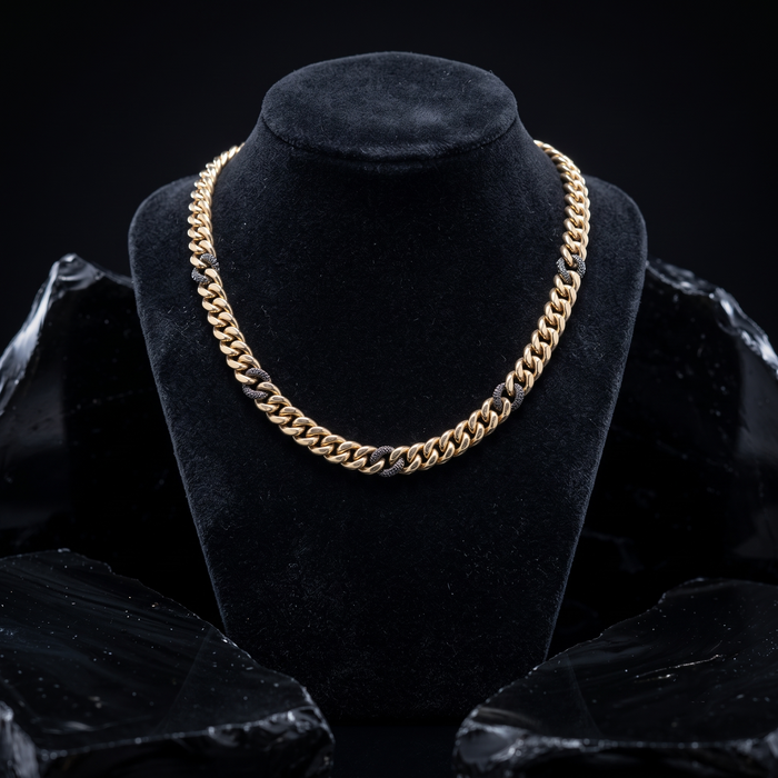 Diamond Allure Link Necklace in 14K Yellow Gold