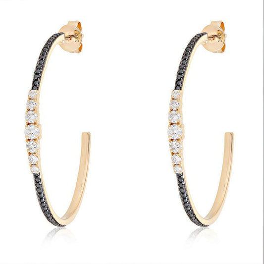 Radiant Amethyst Hoop Earrings in 14K Yellow Gold