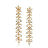 Floral Cascade Diamond Drop Earrings in 14K White Gold