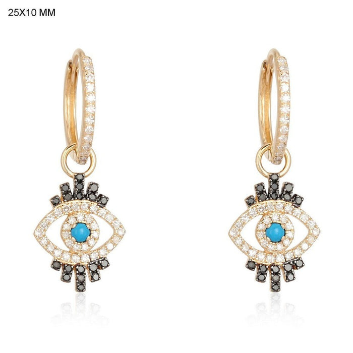 Eye Dazzle Diamond Danglers Drop Earrings in 14K Yellow Gold