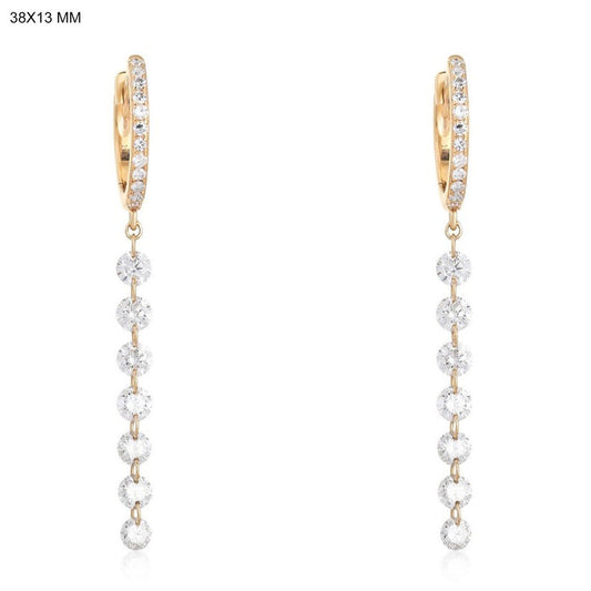 Charismatic Diamond Drop Silk Earrings in 14K Yellow Gold