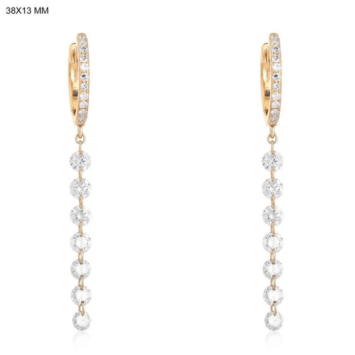 Charismatic Diamond Drop Silk Earrings in 14K Yellow Gold