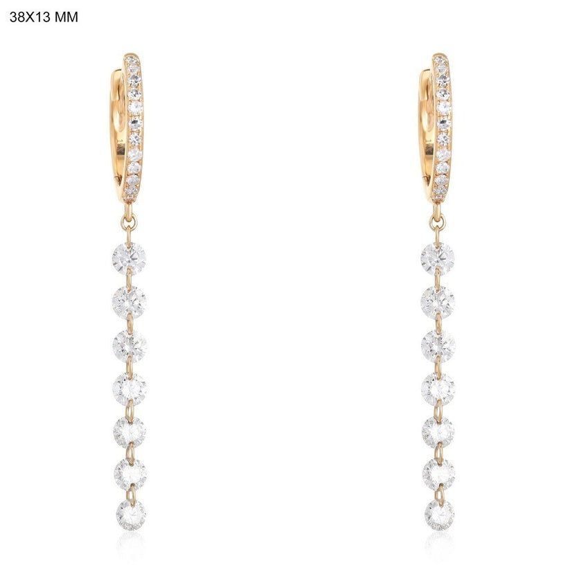 Charismatic Diamond Drop Silk Earrings in 14K Yellow Gold