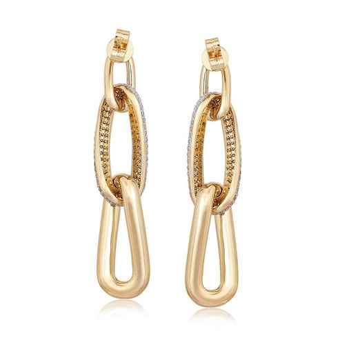 258 Diamond 14K (or 18k upon request) Yellow Gold Drop Earrings