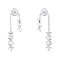 Diamond Cascade Loop Drop Earrings in 14K Yellow Gold