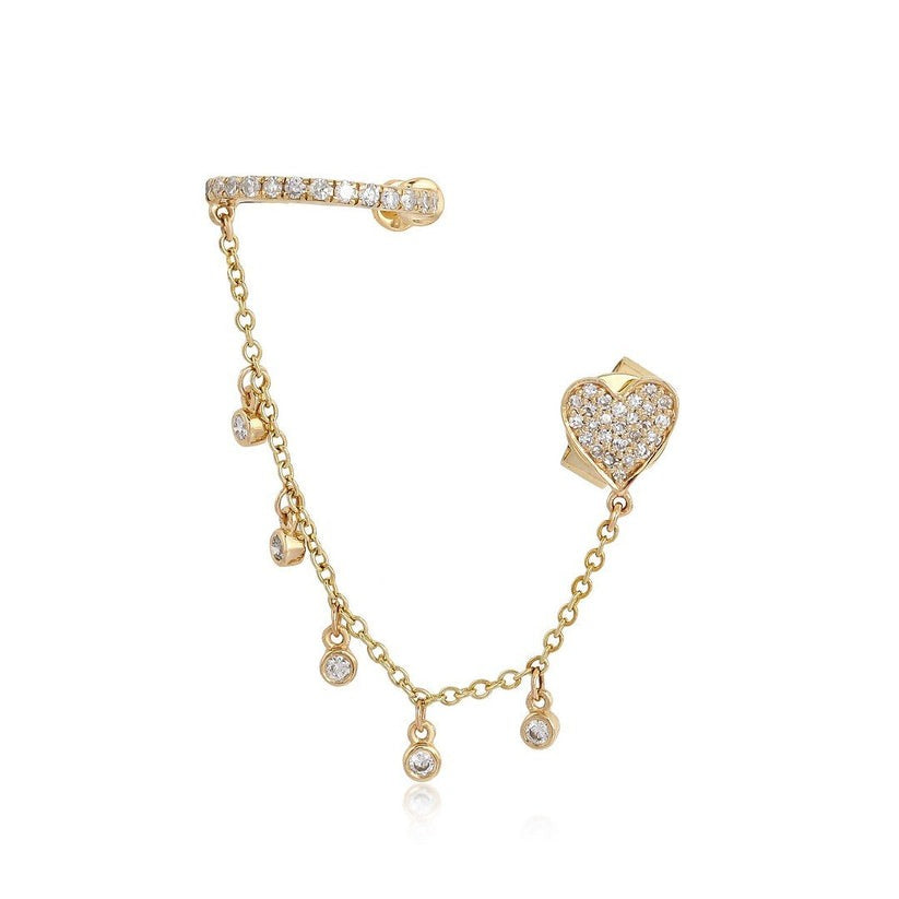 14K (or 18k upon request) Yellow Gold Cascade Diamond Drop  display picture 1