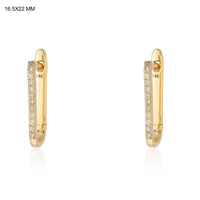 Sleek Row Diamond Huggie Earrings in 14K Yellow Gold