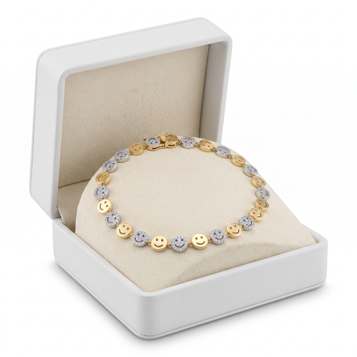 Seven Diamond Lustrous Diamond Bracelet in 14K Yellow Gold