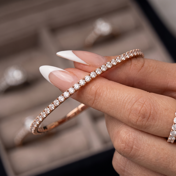Luna Grace Diamond Tennis Bracelet in 14K White Gold