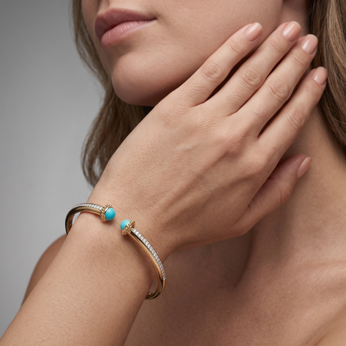 Petal Shine Bangle Bracelet in 14K Yellow Gold