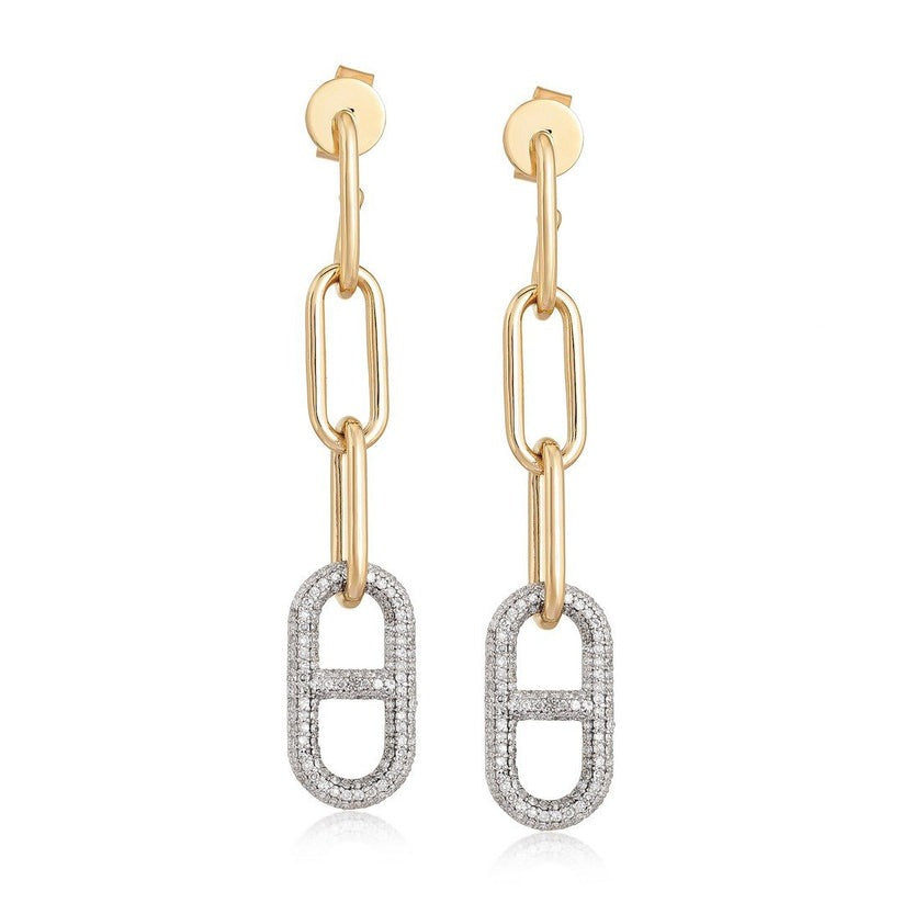 Diamond Bliss Drop Earrings in 14K Yellow Gold