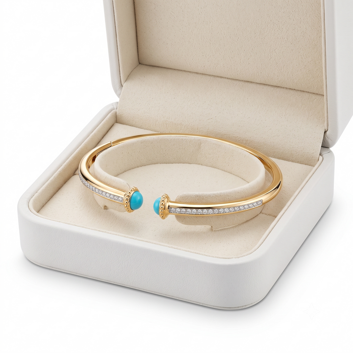 Petal Shine Bangle Bracelet in 14K Yellow Gold