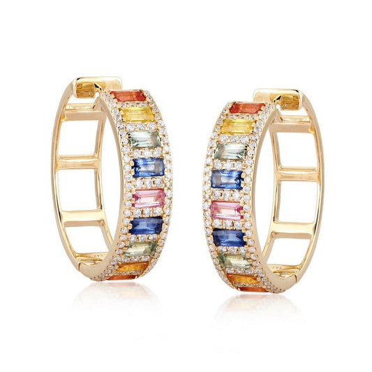 Sunlit Rainbow Earrings in 14K Yellow Gold