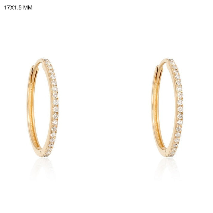 Slim Diamond Hoop Earrings in 14K Yellow Gold