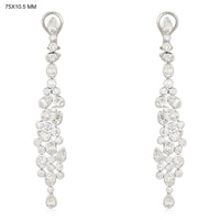 Radiant Diamond 14K White Gold Halo Circle Earrings