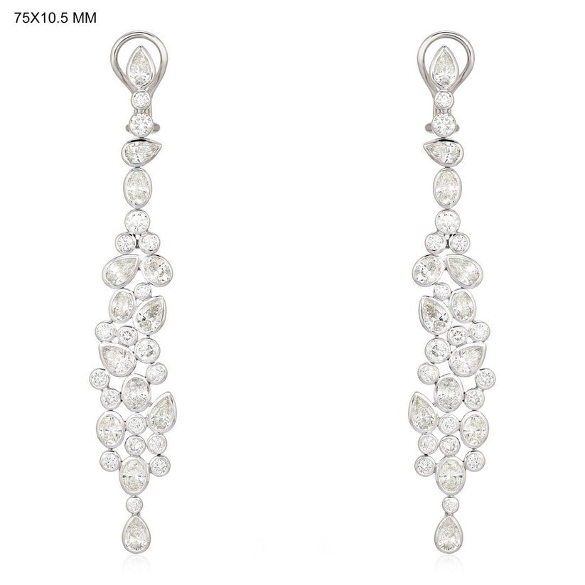 Radiant Diamond 14K White Gold Halo Circle Earrings