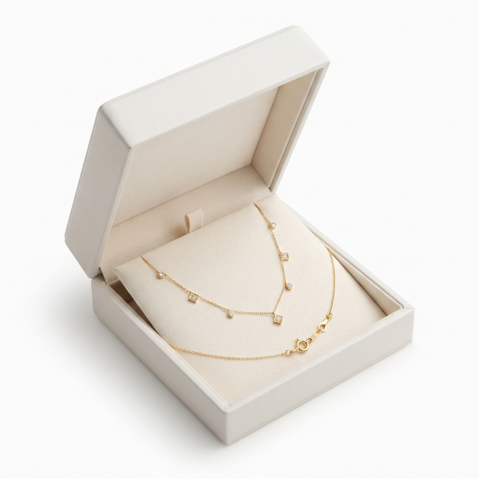 Diamond Luxe Revival Station Necklace in 14K Yellow Gold