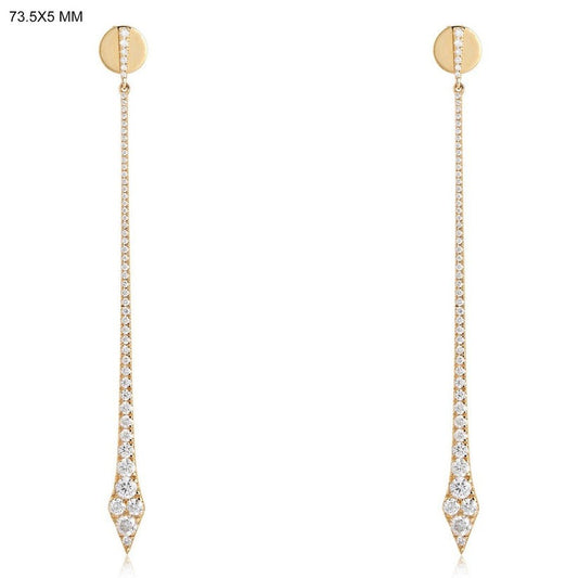 Stardust Climber Diamond Curve Earrings in 14K Yellow Gold