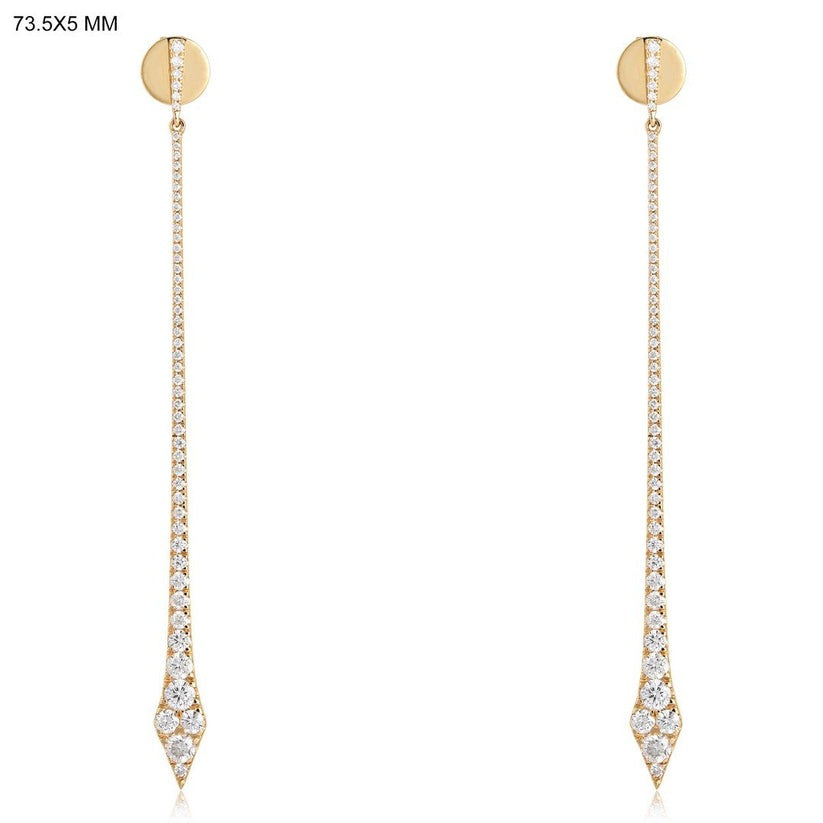 Stardust Climber Diamond Curve Earrings in 14K Yellow Gold