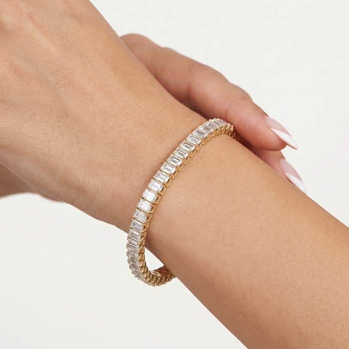 Refined Brilliance Diamond Tennis Bracelet in 14K Yellow Gold