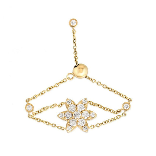 Glistening Diamond Swing Drop Earrings in 14K Yellow Gold