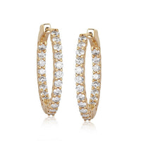Diamond Radiance Hoop Earrings in 14K Yellow Gold