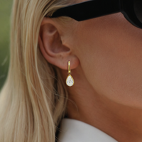 Elysian Pear Diamond Drop Earrings in 14K Yellow Gold