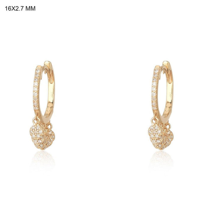 Radiant Diamond Tear Charms Drop Earrings in 14K Yellow Gold